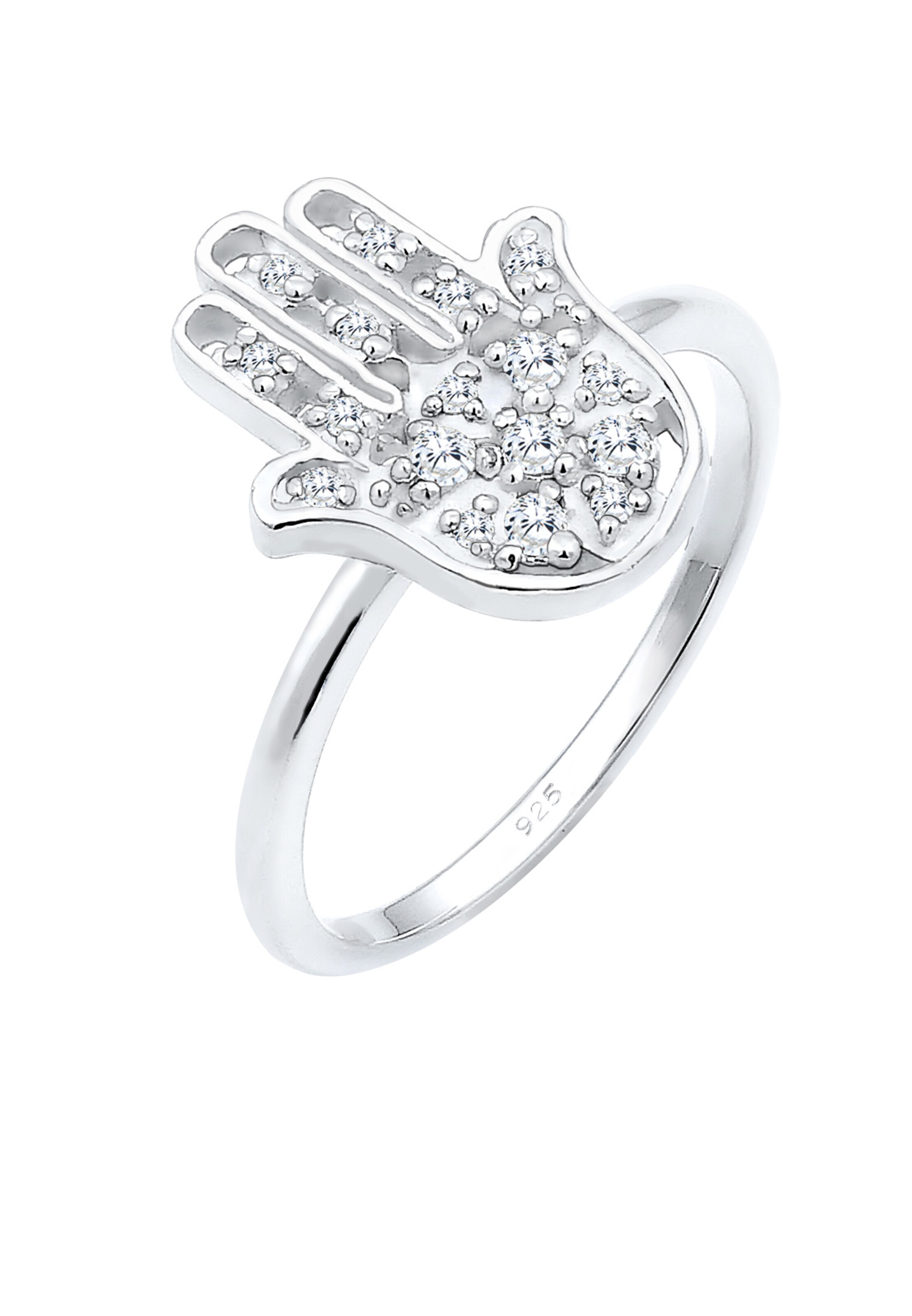ELLI Ring 'Hamsa Hand' in Silber: Vorderseite