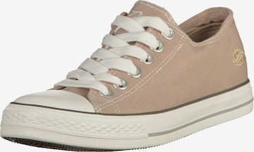 Baskets basses Dockers by Gerli en beige : devant