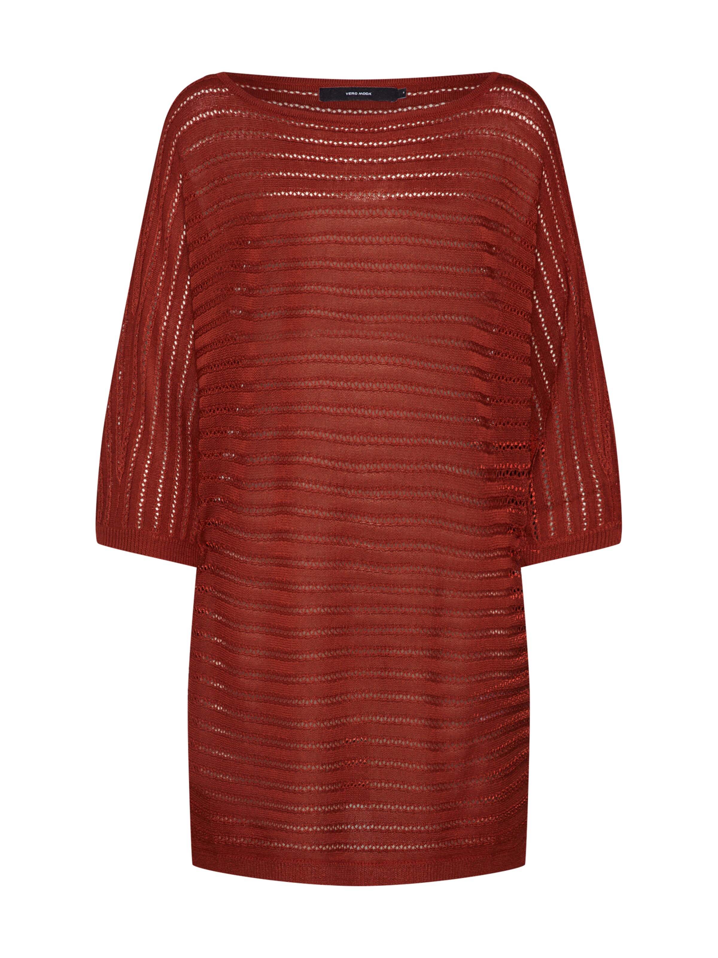 VERO MODA - Trui 'VMYOYO 3/4 BOATNECK LONG BLOUSE' in de kleur Roestrood