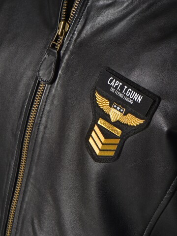 TOP GUN Lederjacke 'TG-1004' in Schwarz