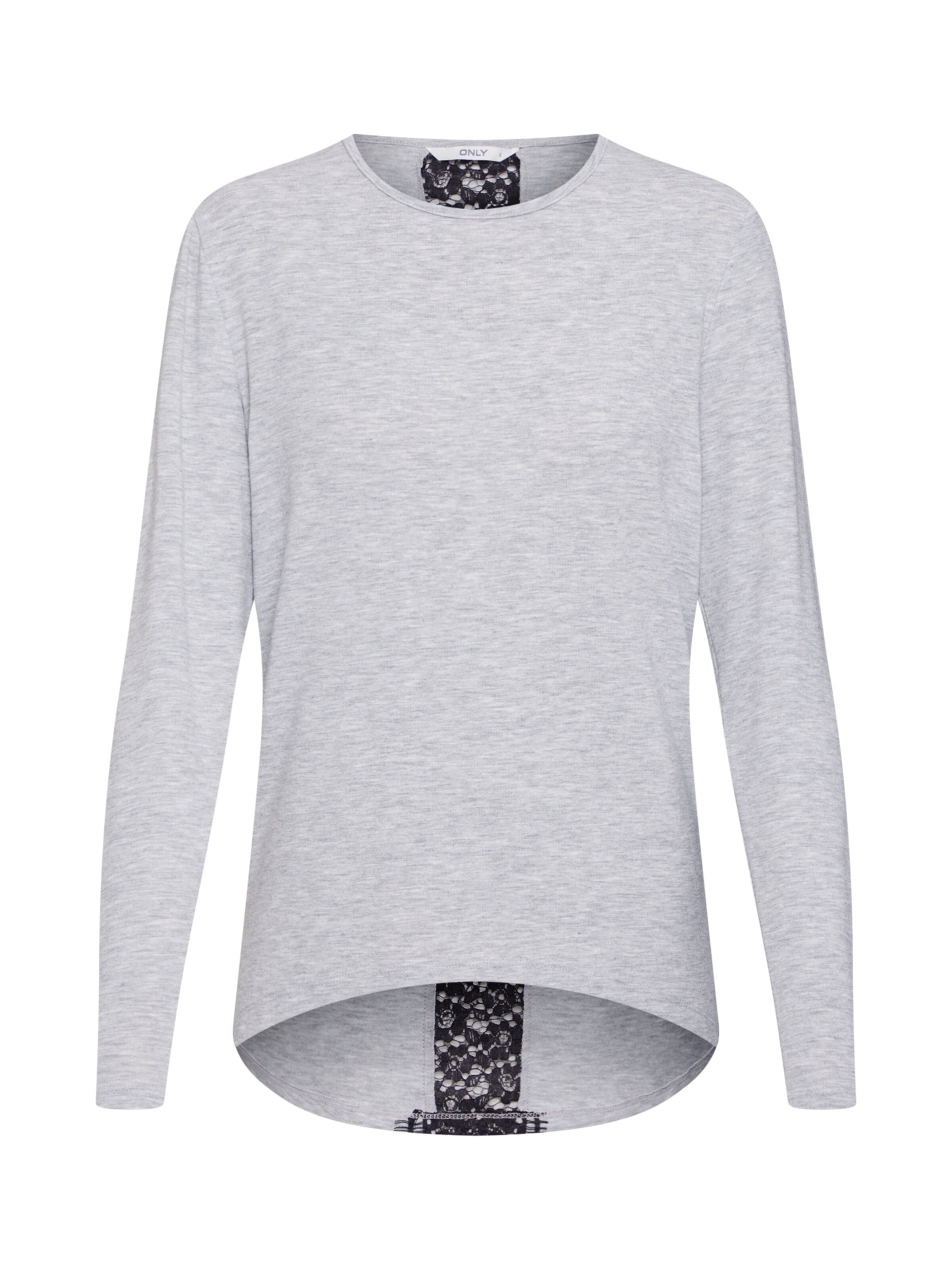 ONLY - Shirt 'ONLBEA L/S LACE DETAIL TOP JRS' in de kleur Grijs