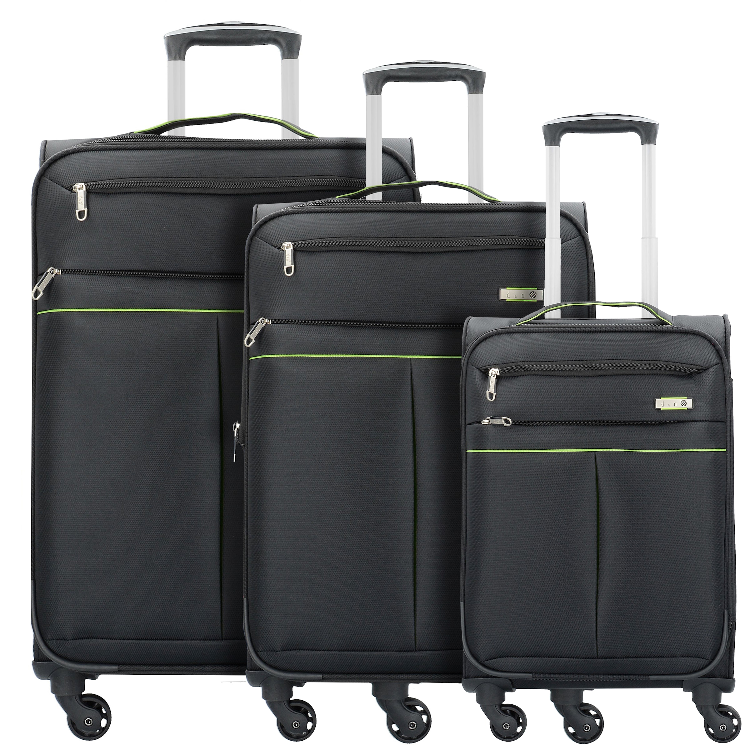 D&N Suitcase set in Black: front