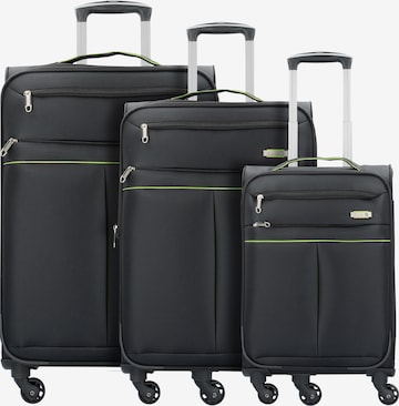 D&N Suitcase Set in Black: front