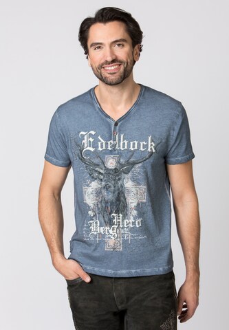 zils STOCKERPOINT T-krekls ar tradicionālo rakstu 'Berghero'