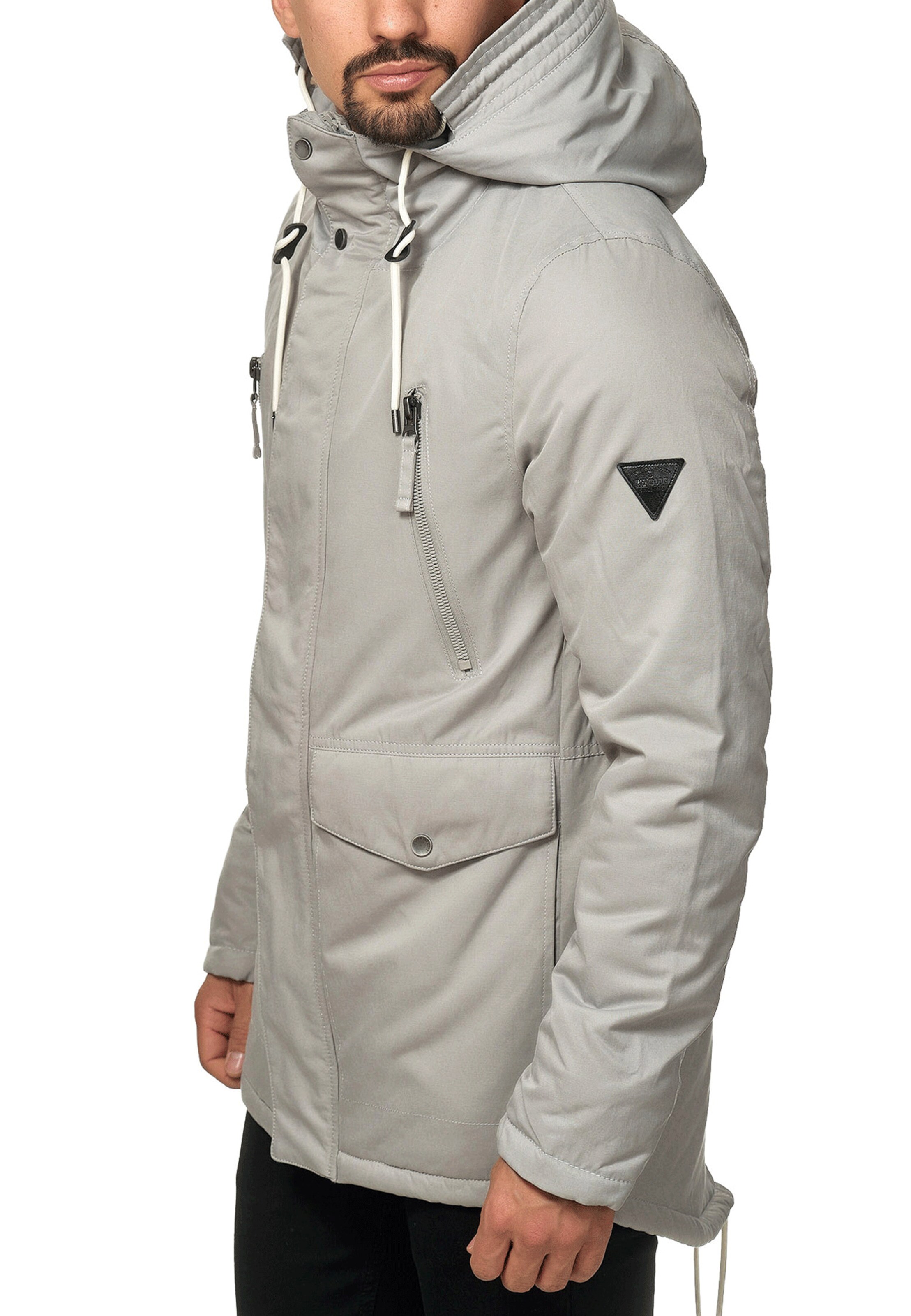 INDICODE JEANS Winterparka 'Loaf ' in Grijs