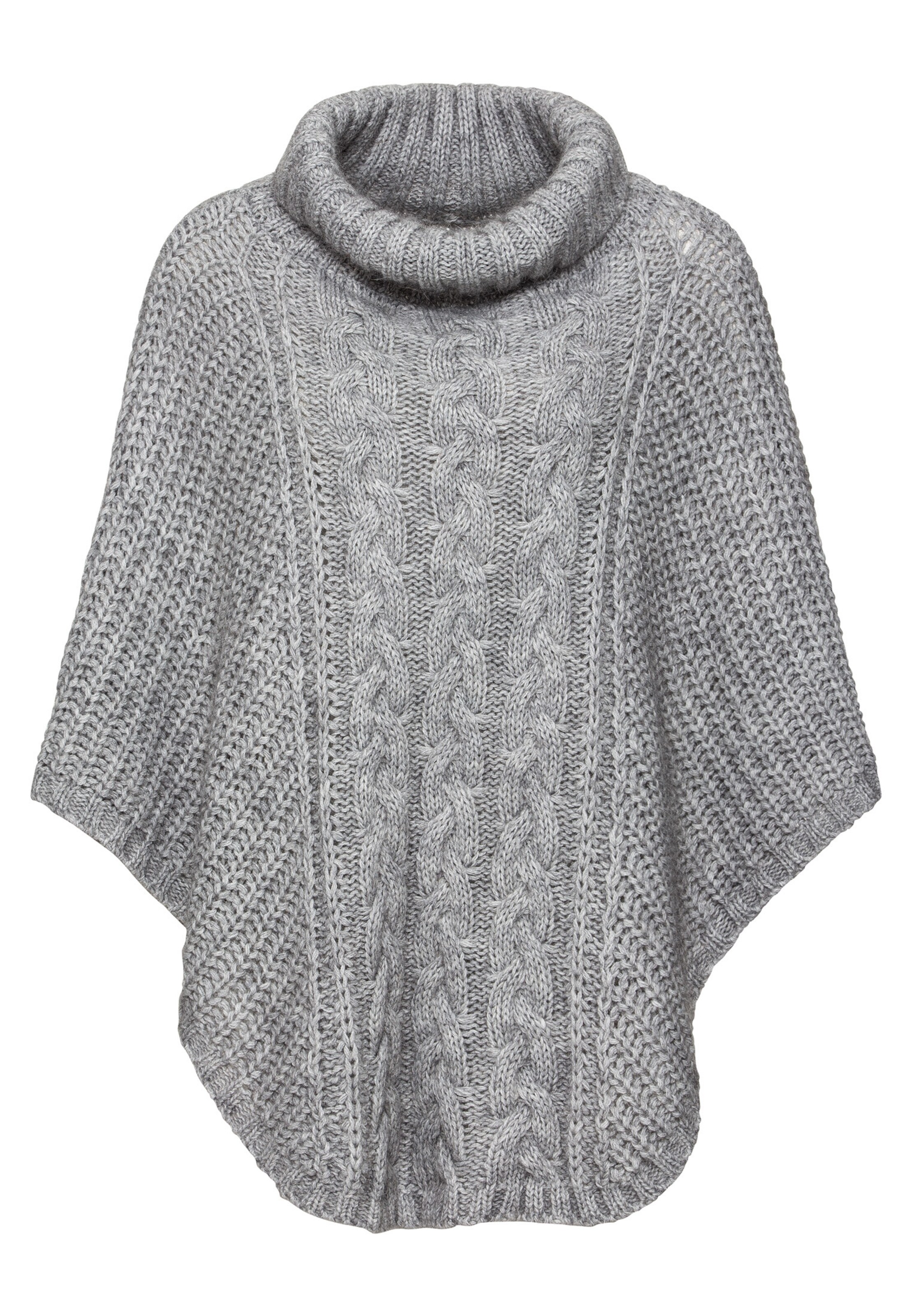 HALLHUBER - Poncho in graumeliert