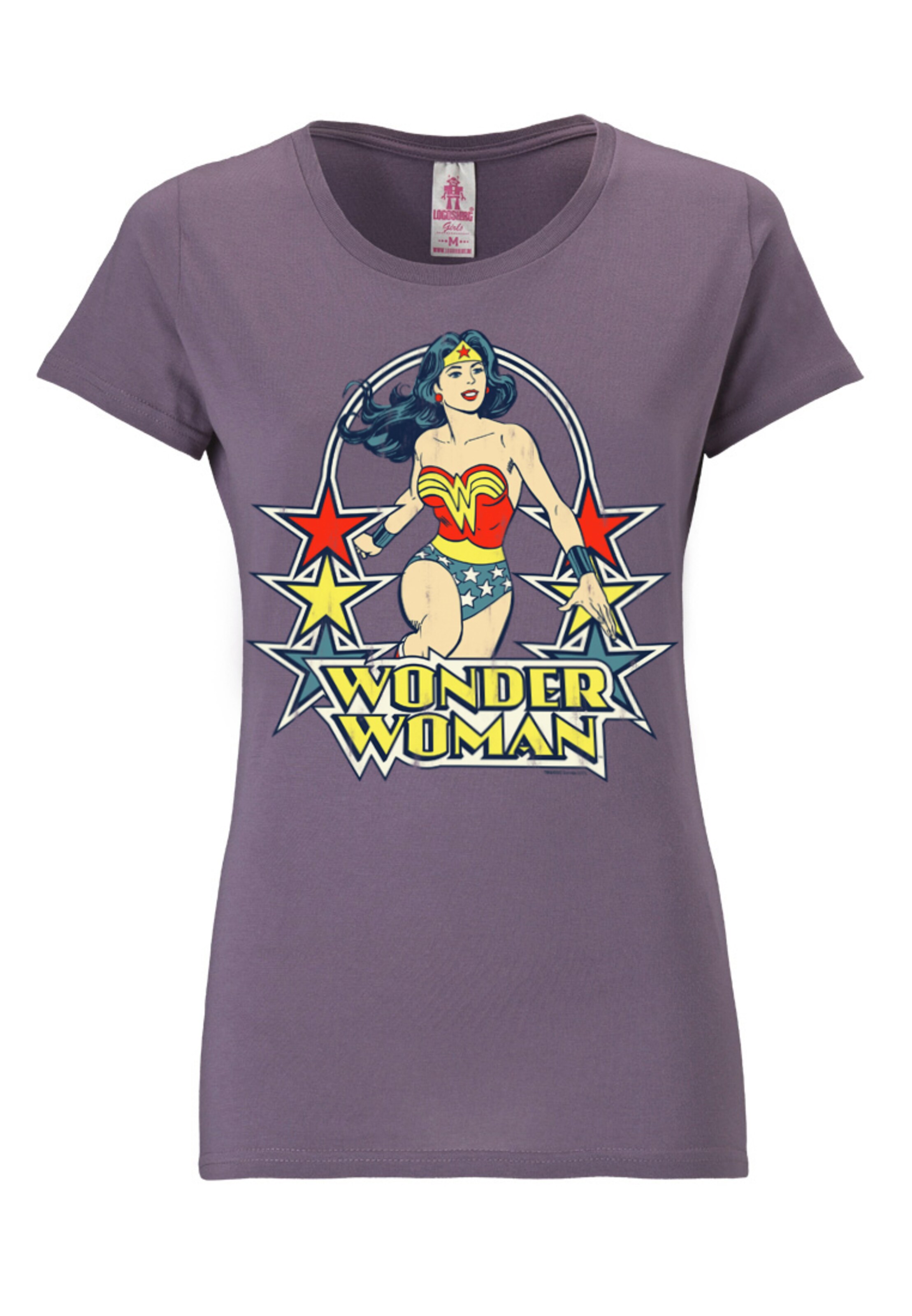 LOGOSHIRT Shirt 'Wonder Woman' in Purple: front