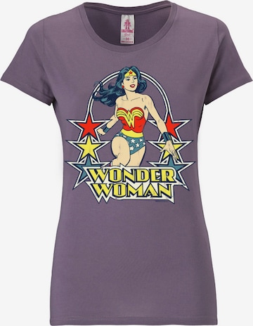 LOGOSHIRT Shirt 'Wonder Woman' in Purple: front