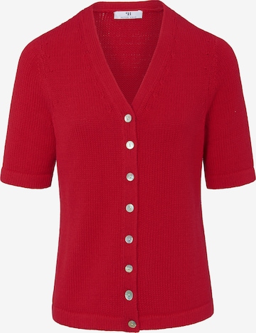 Peter Hahn Knit Cardigan in Red: front