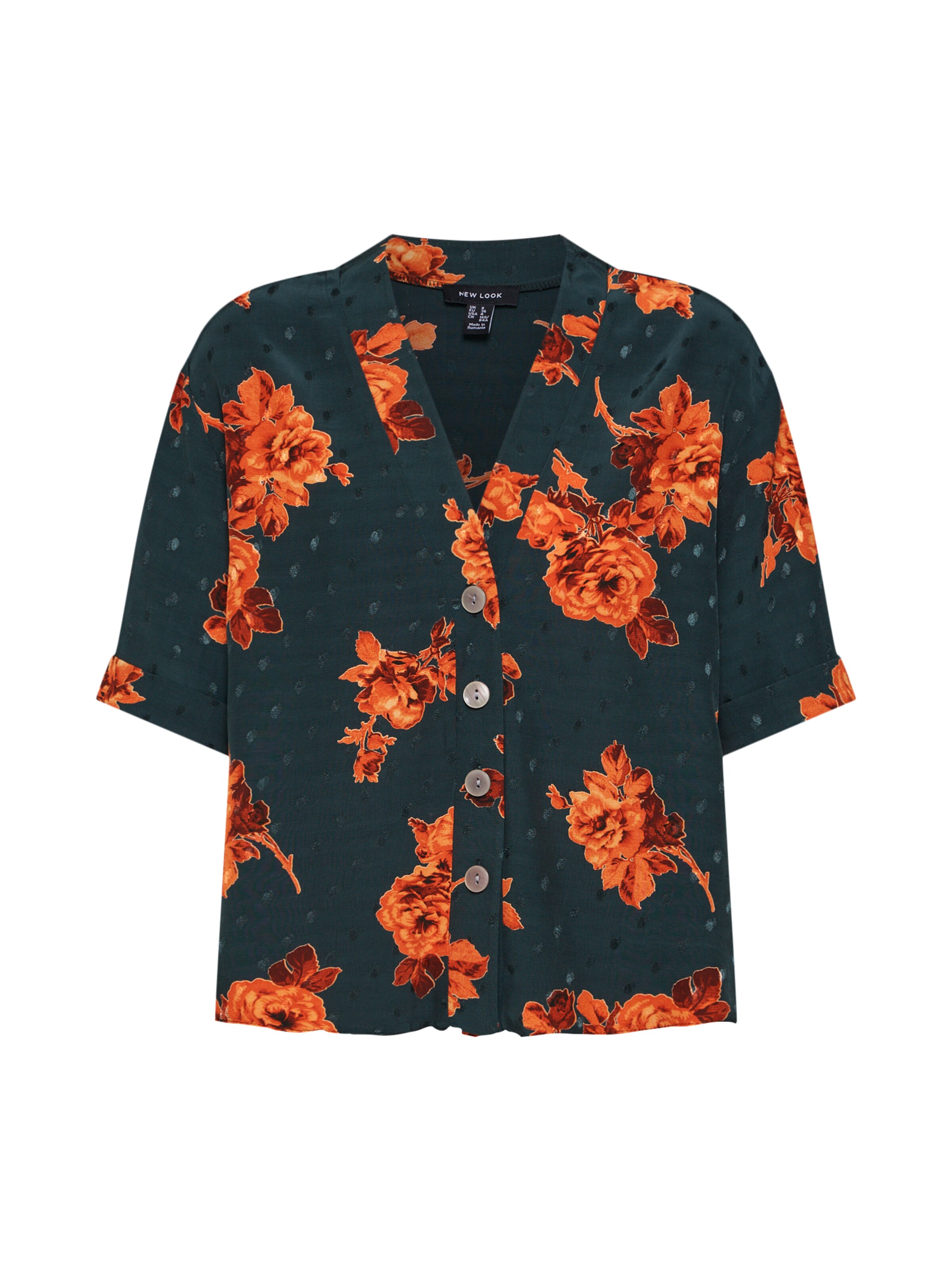 NEW LOOK - Shirt 'Fran Floral Jacquard Peggy' in grün