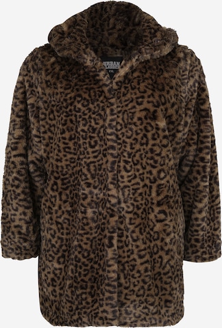 Urban Classics Φθινοπωρινό και ανοιξιάτικο μπουφάν 'Leo Teddy Coat' σε πράσινο: μπροστά