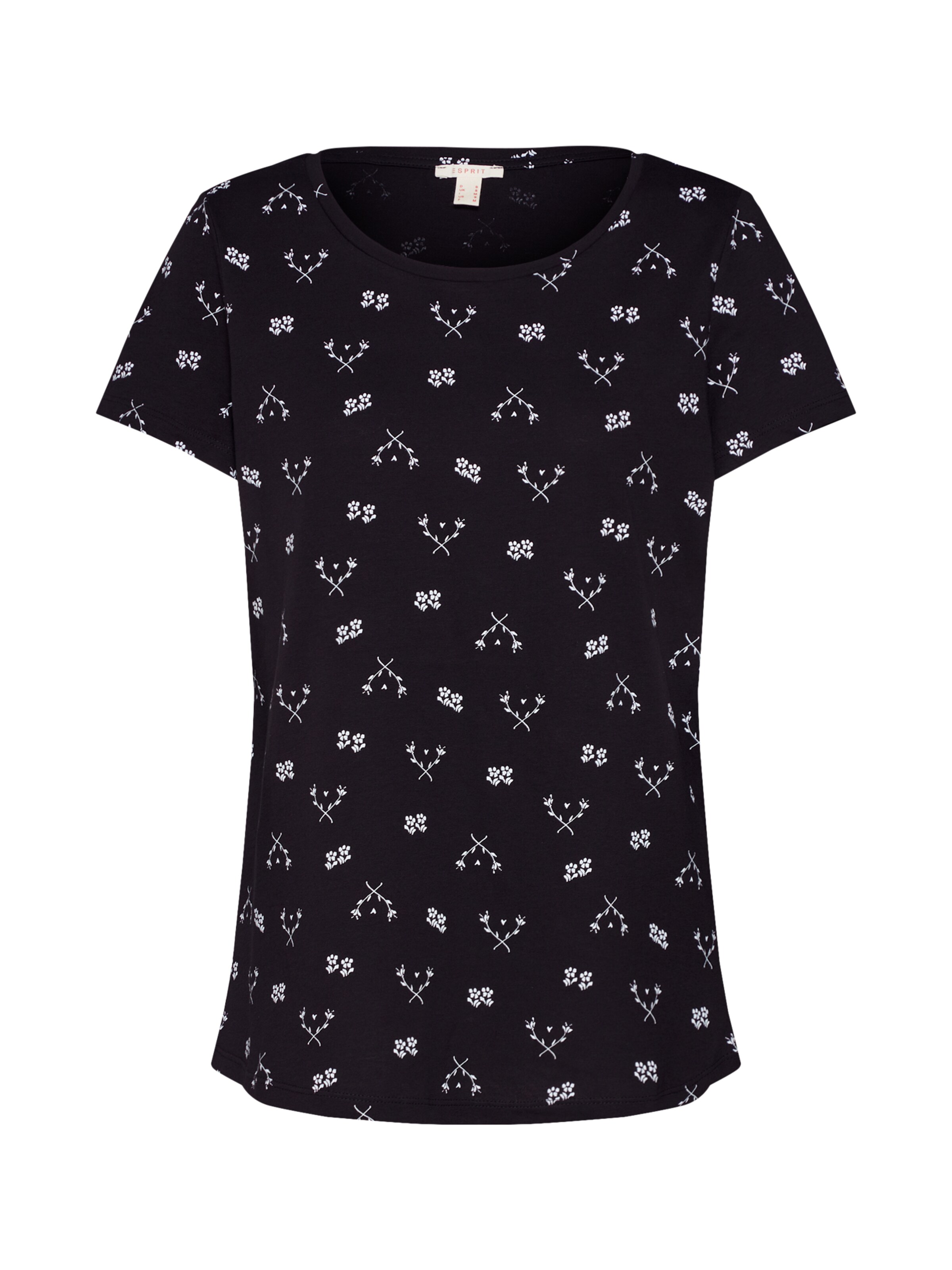 ESPRIT - Shirt 'Aop AW' in de kleur Zwart