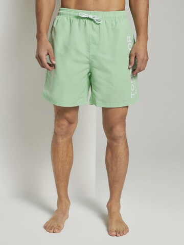 TOM TAILOR Board Shorts 'Jeremy' in Green: front