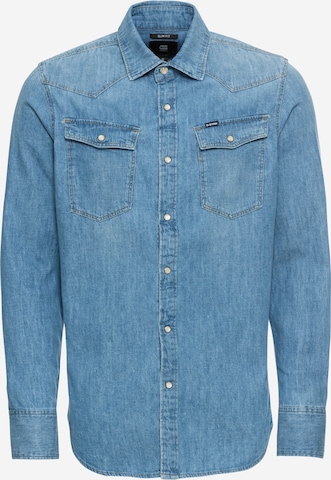 G-Star RAW Slim fit Overhemd in Blauw: voorkant