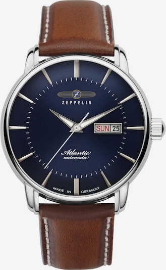 Zeppelin Analoog horloge 'Atlantic' in de kleur Nachtblauw / Karamel / Zilver, Productweergave