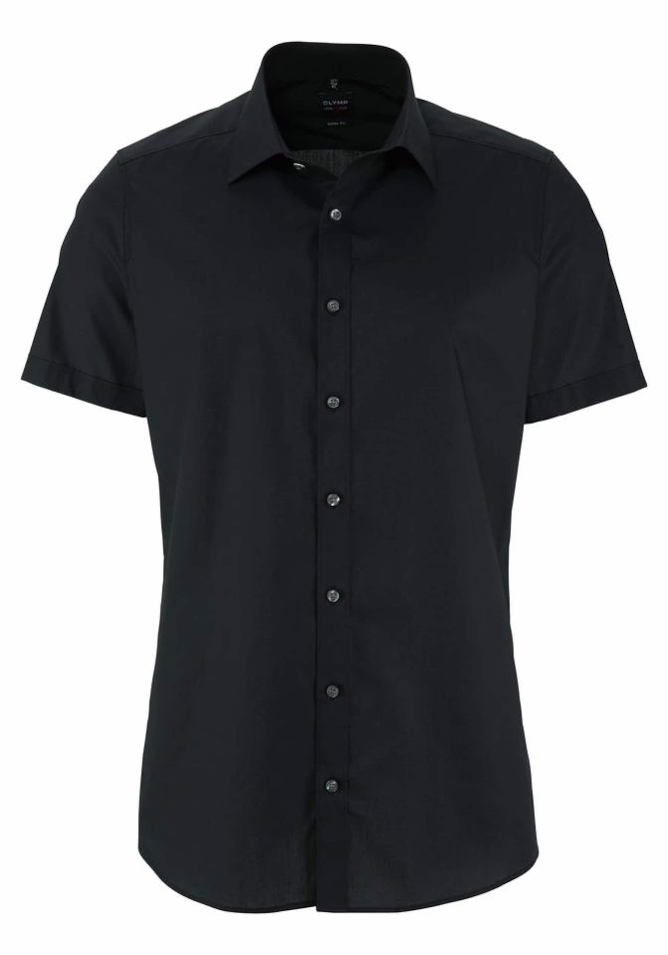 OLYMP Slim Fit Hemd in Schwarz: Vorderseite