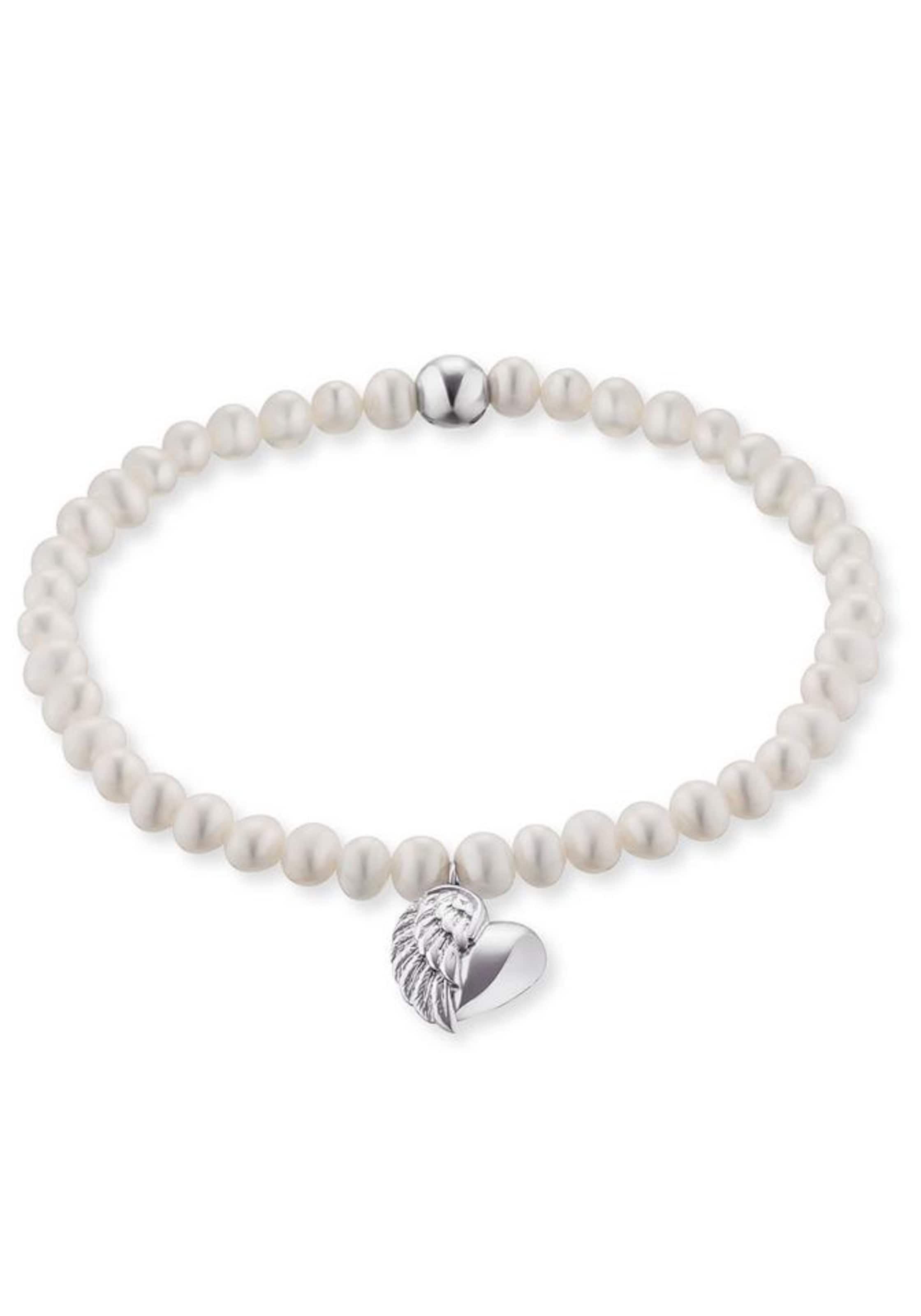 Engelsrufer Armband 'Herzflügel Charm, ERB-Heartwing-PE' in Silber: Vorderseite