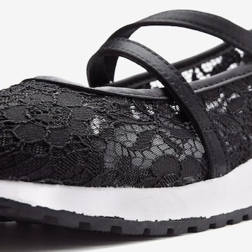 LASCANA Ballet Flats with Strap in Black