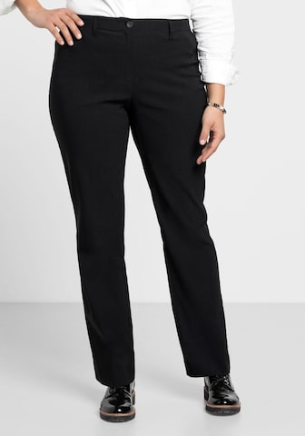 Bootcut Pantalon 'Bengalin' SHEEGO en noir : devant