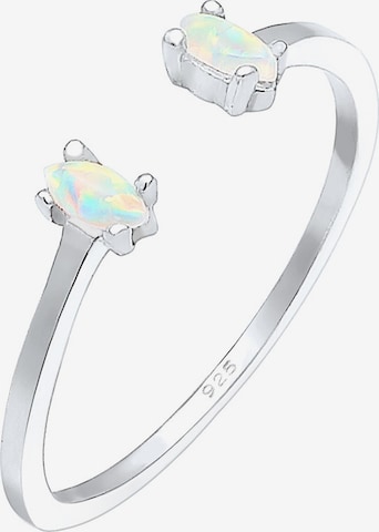 ELLI Ring 'Opal' in Zilver: voorkant