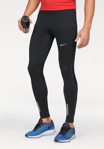 NIKE Skinny Sporthose in Schwarz: Vorderseite