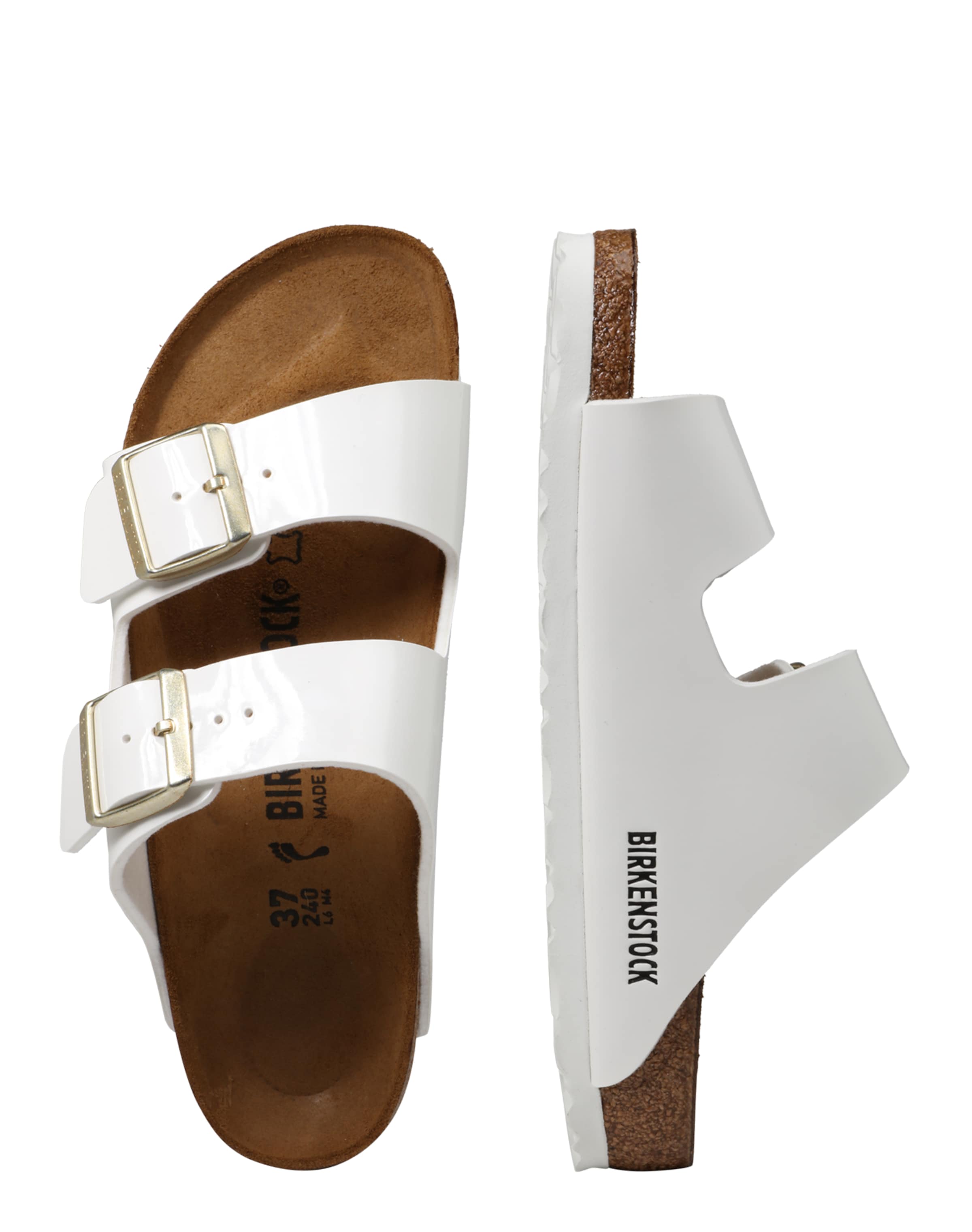 BIRKENSTOCK Pantolette 'Arizona' i vit: sida