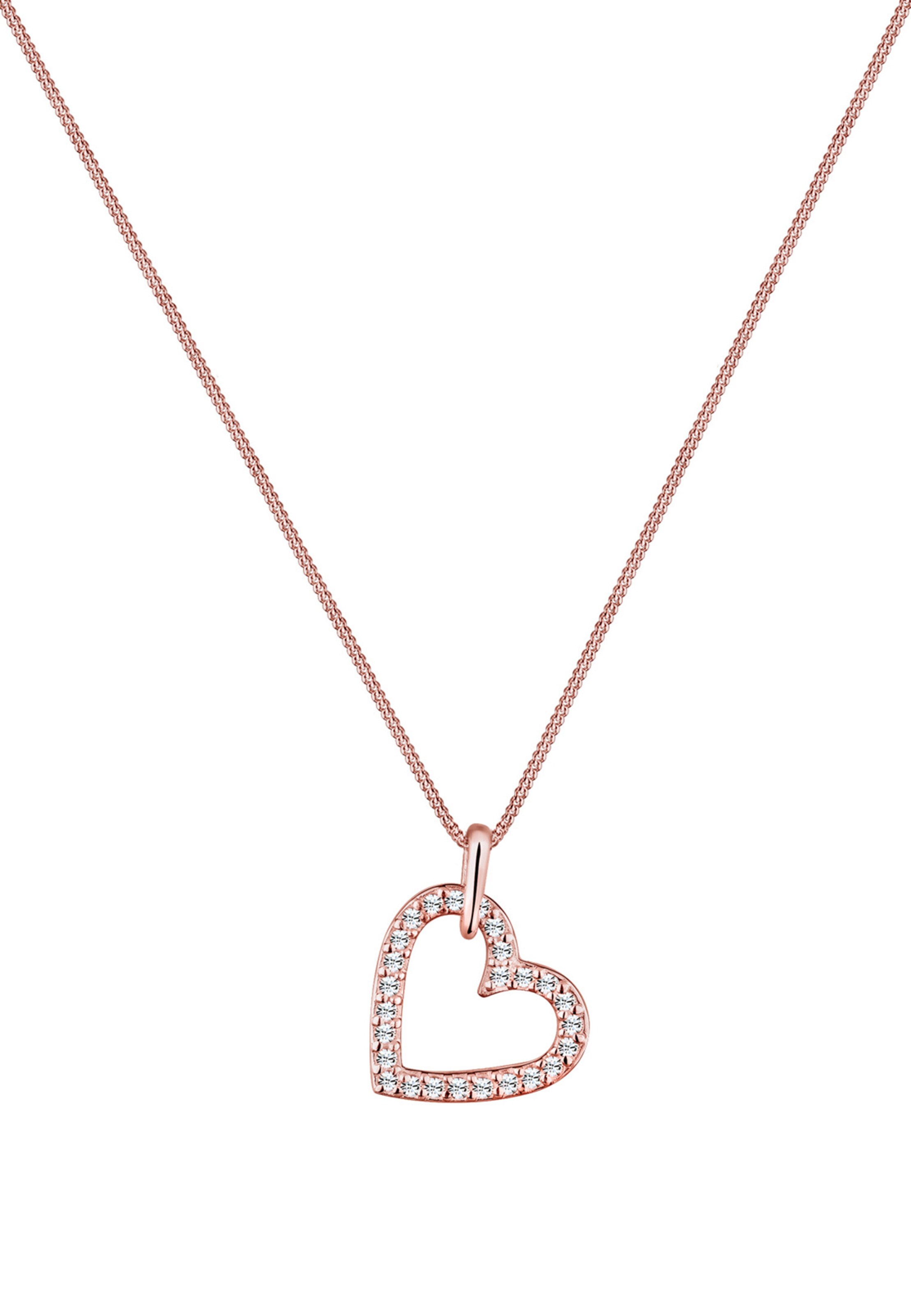 ELLI Kette 'Herz' in Gold: Vorderseite