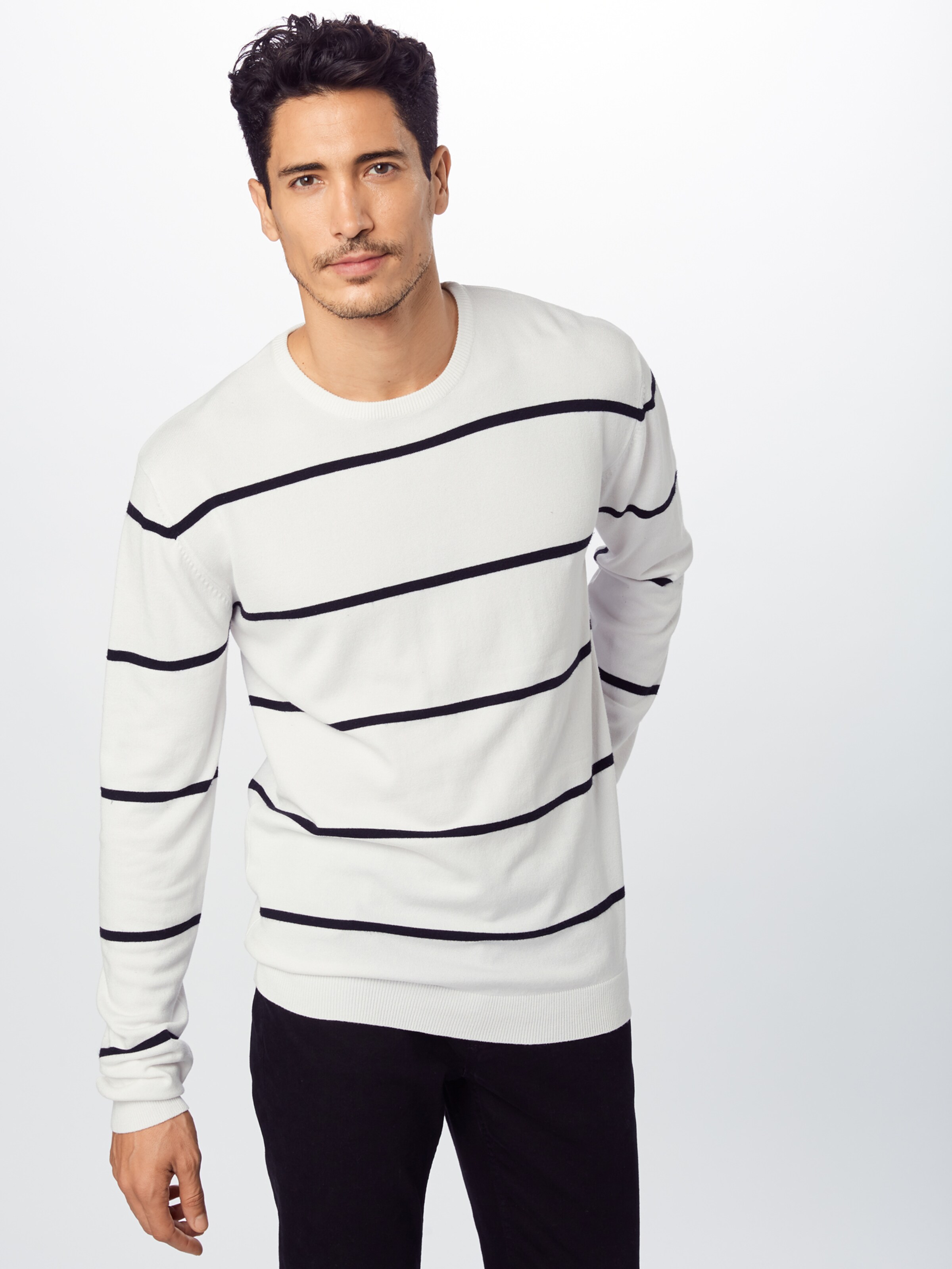 Männer Pullover & Strick Urban Classics Pullover in Schwarz, Weiß - PM16858