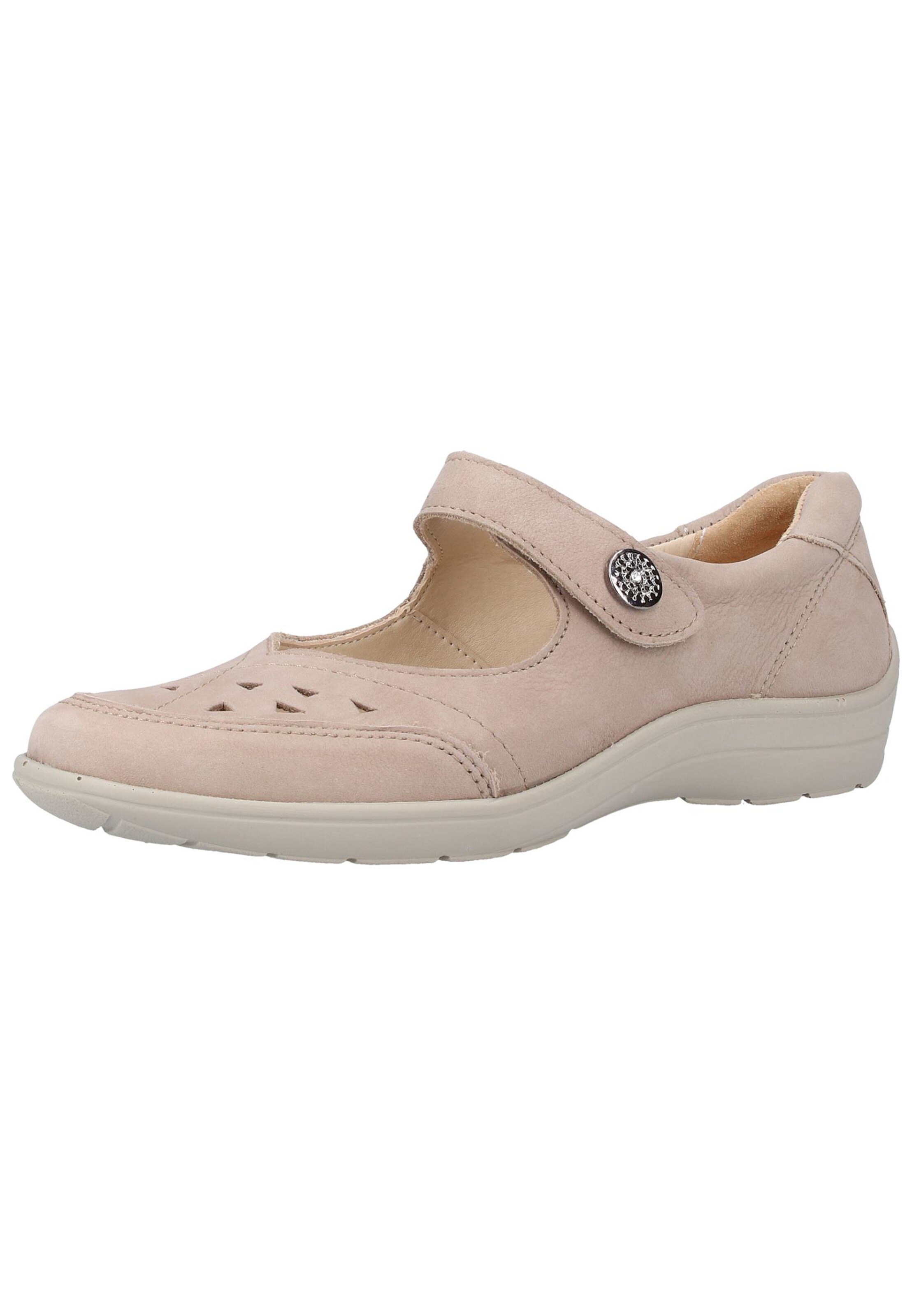 Bama Ballet Flats with Strap in Beige: front