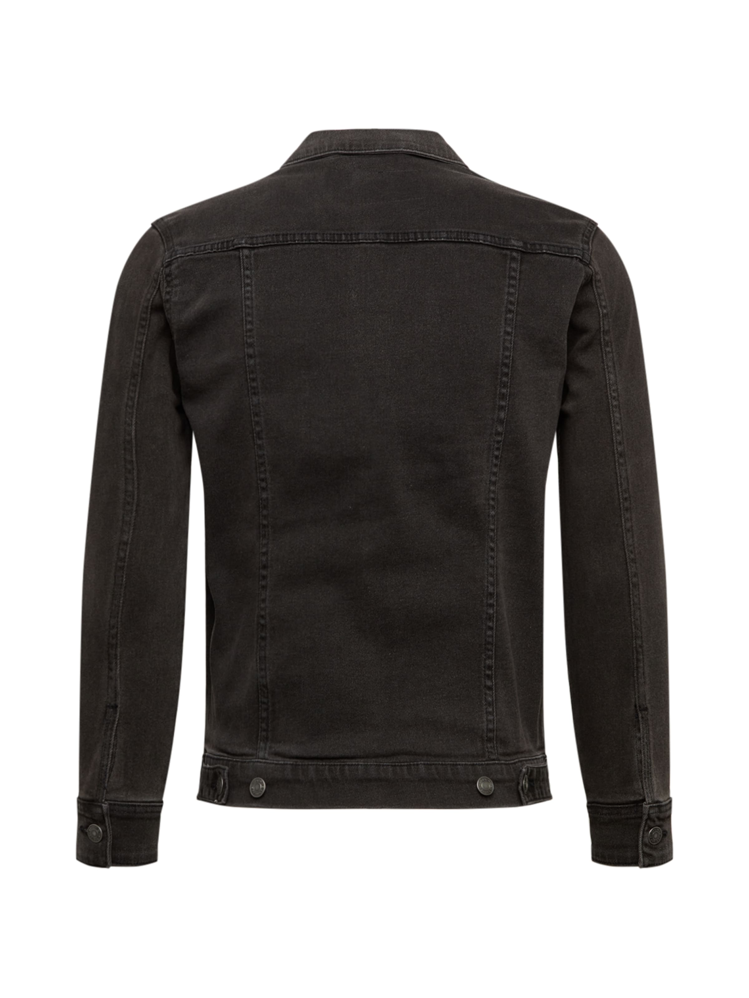 Denim Project Rovný strih Prechodná bunda 'Kash' - Čierna