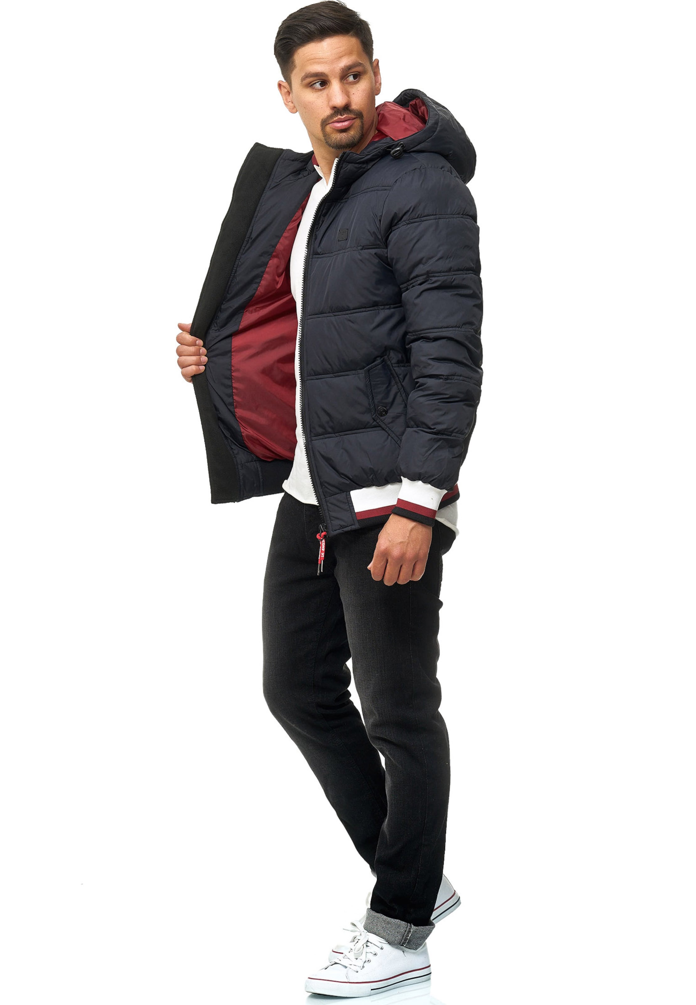 INDICODE JEANS Winter Jacket 'Bacon' in Black: front