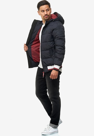 INDICODE JEANS Winter Jacket 'Bacon' in Black: front
