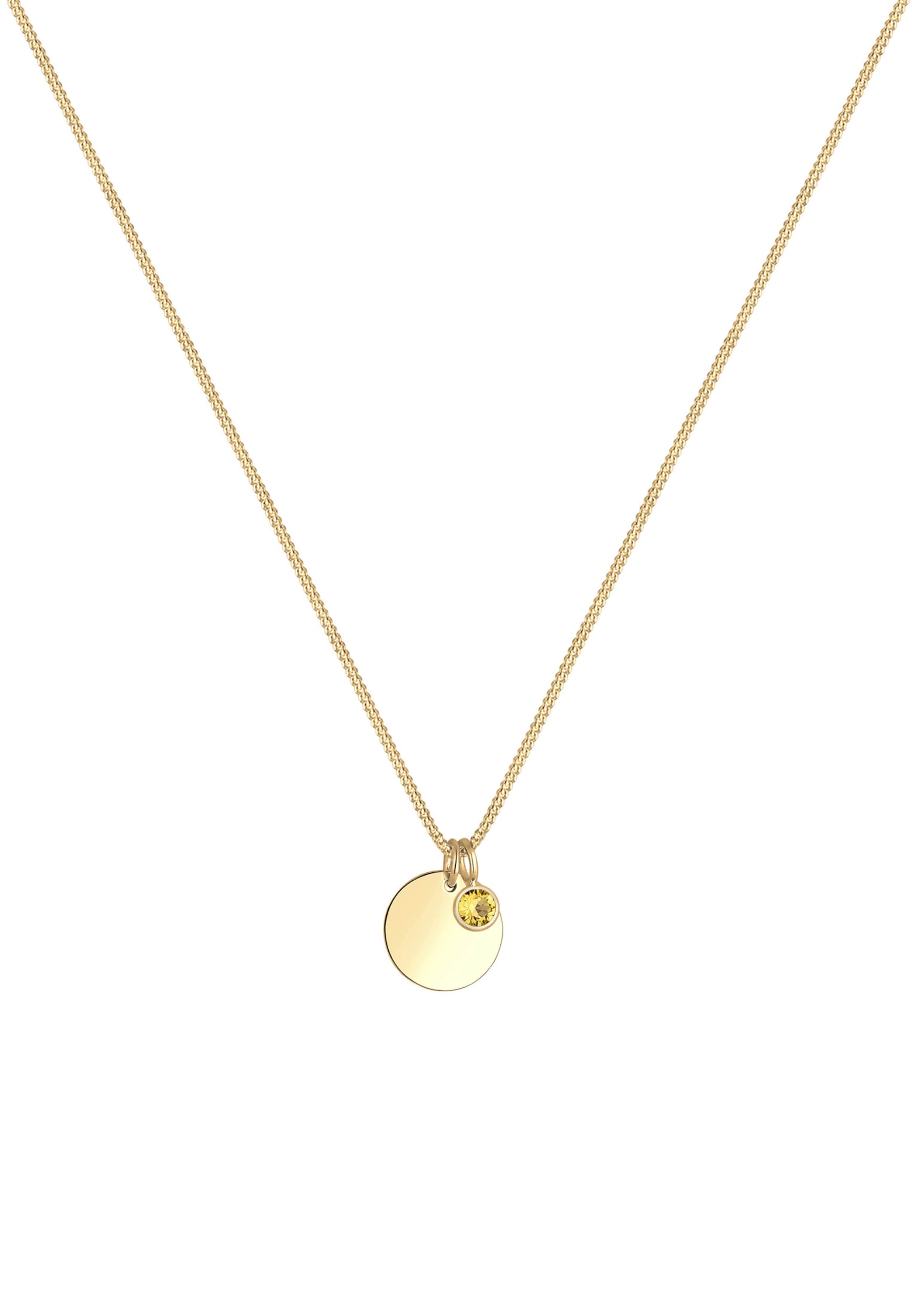 ELLI Kette 'Geburtsstein' in Gelb: Vorderseite
