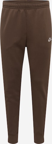 Pantalon 'Club Fleece' Nike Sportswear en marron : devant