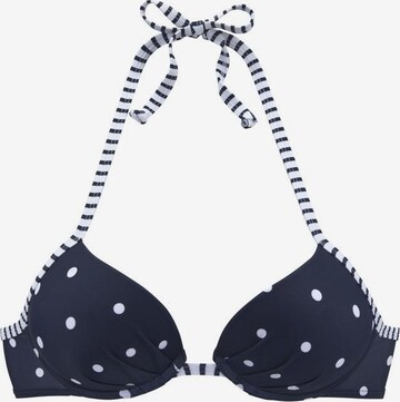 s.Oliver Push-up Bikini Top 'Audrey' in Blue: front