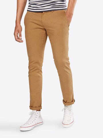 Coupe slim Pantalon chino TOMMY HILFIGER en beige : devant