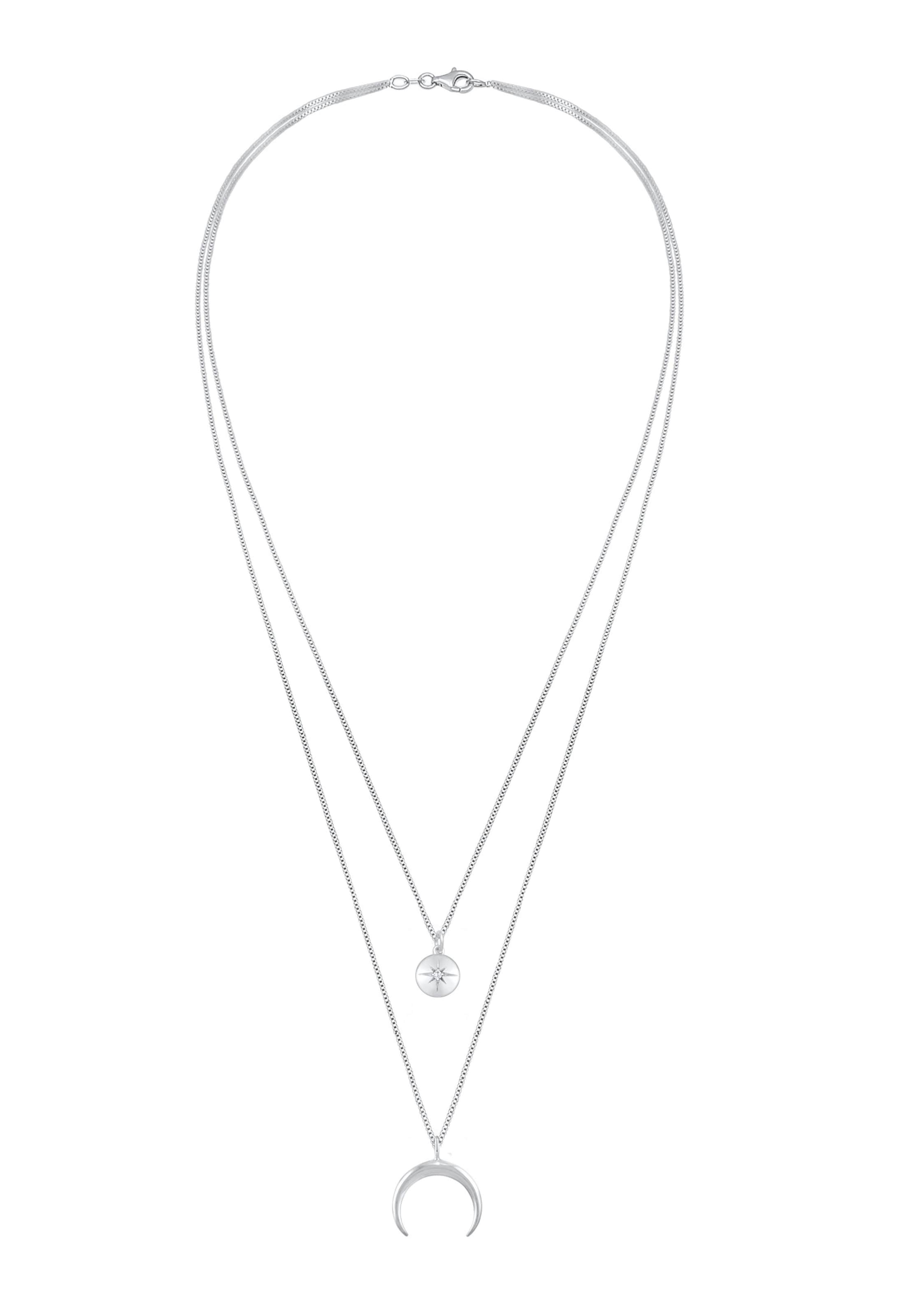 Chaîne 'Astro, Halbmond, Sterne' ELLI en argent : devant