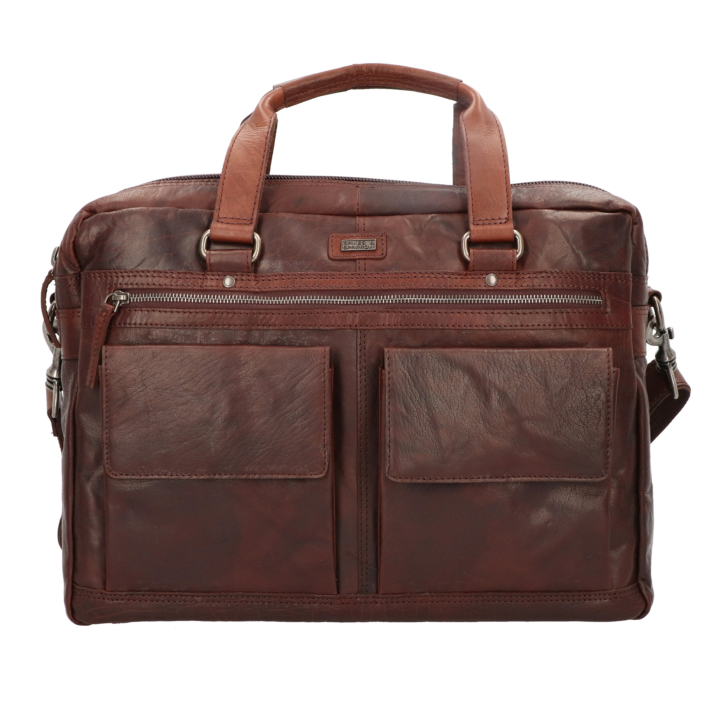 Spikes & Sparrow Document bag in Brown: front