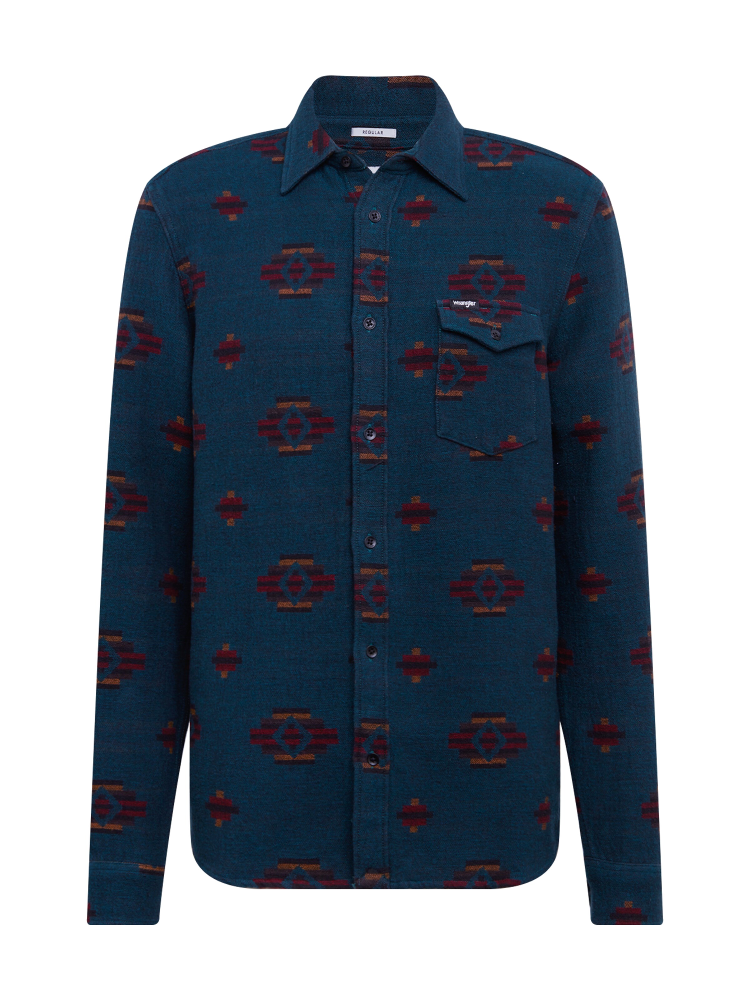 WRANGLER - Overhemd 'FLAP' in de kleur Petrol