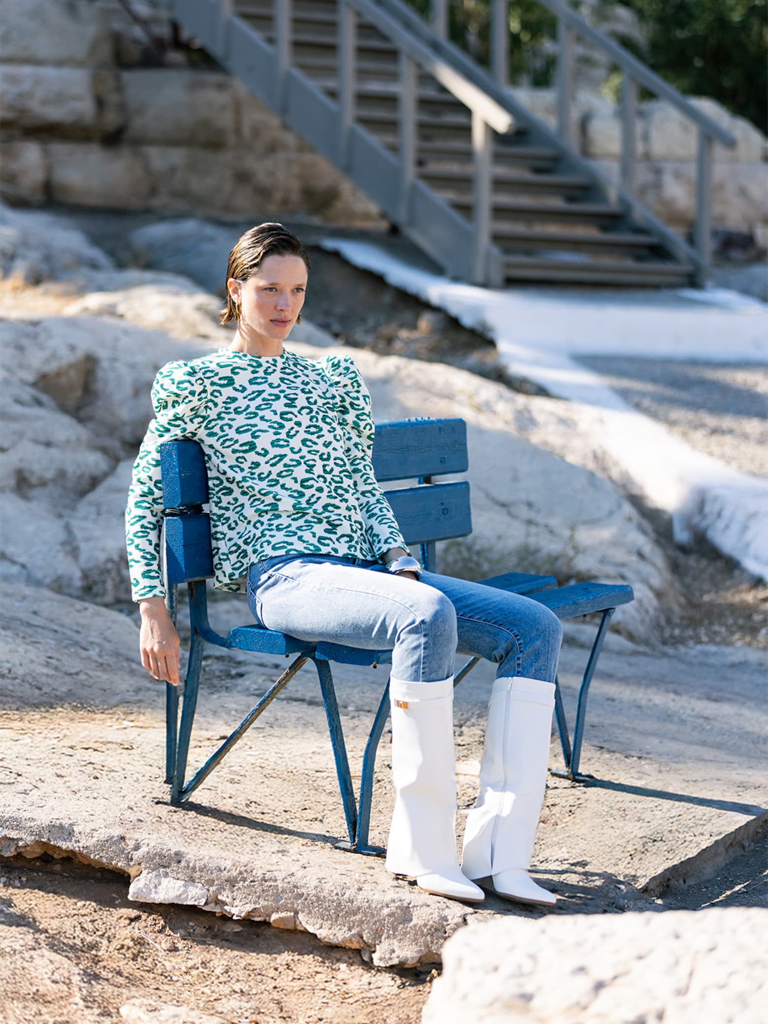 Nata - Green Leo Blouse Look