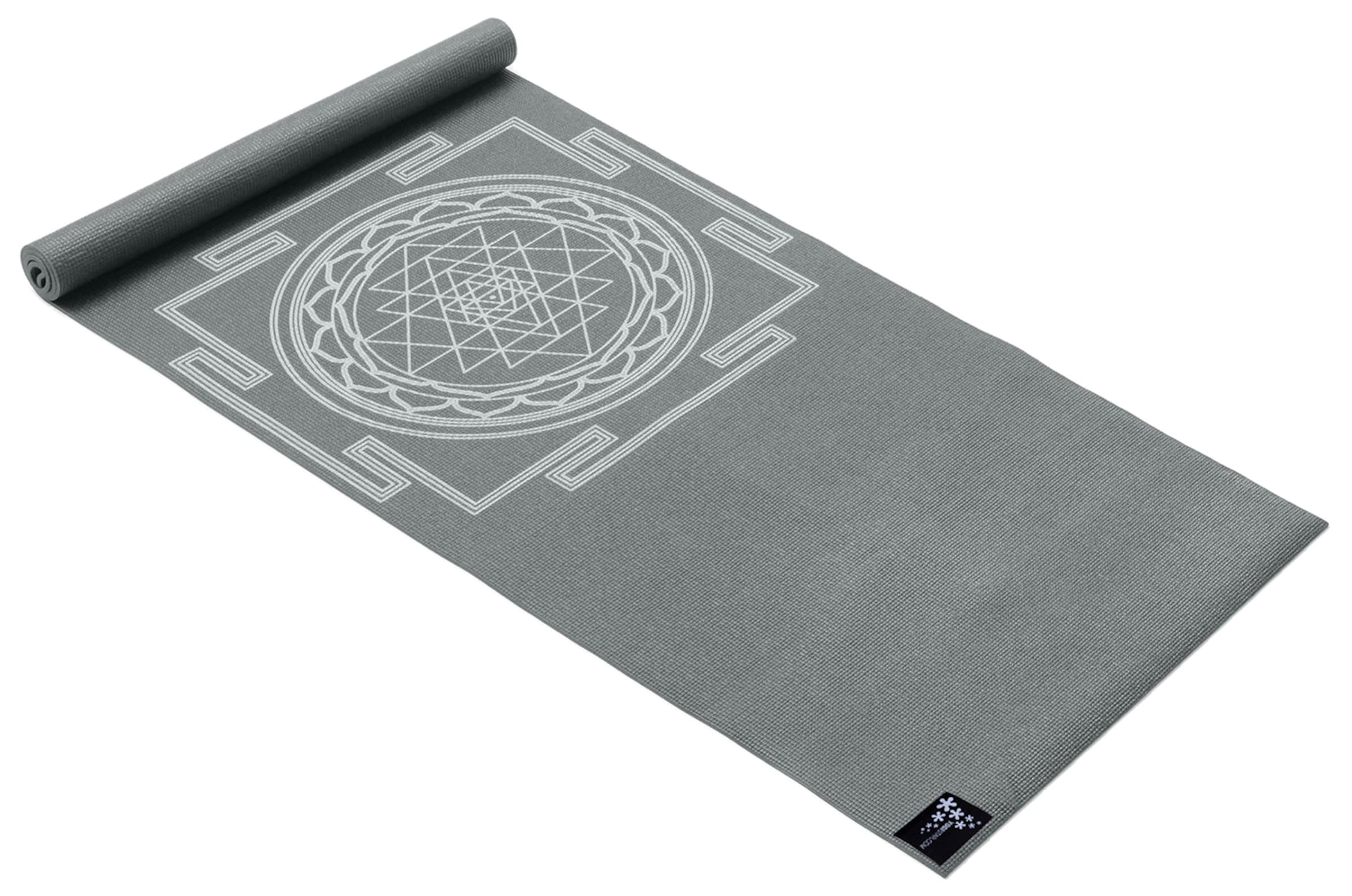YOGISTAR.COM Yogamatte 'Basic Sri Yantra' in Grau: Vorderseite