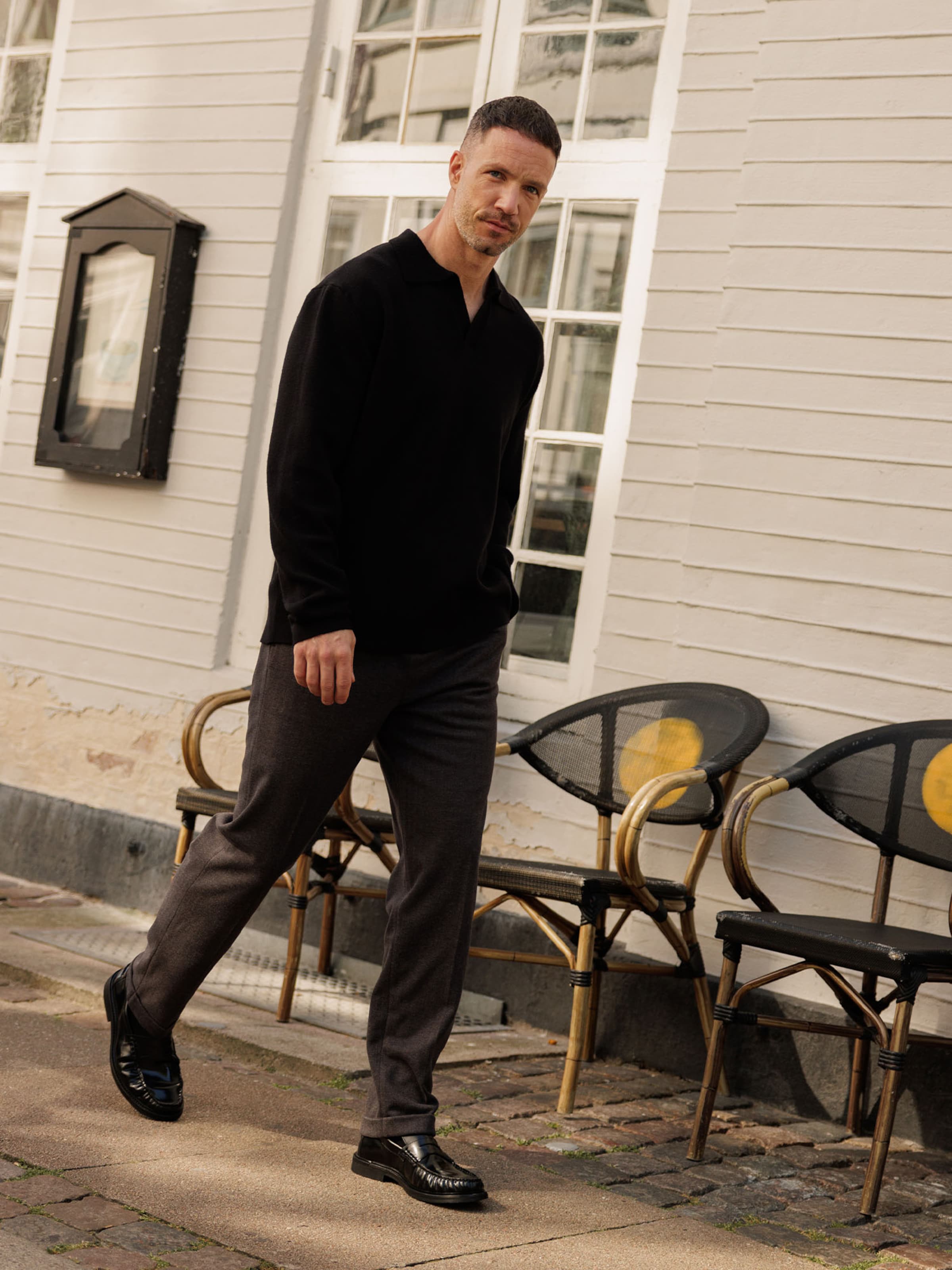 Daniel Fuchs - Black Pullover And Pants Look