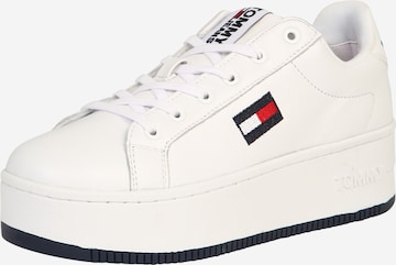 Tommy Jeans - Zapatillas deportivas bajas 'Iconic' en blanco: frente