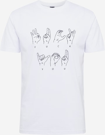 Mister Tee T-shirt 'FU Sign Language' i vit: framsida