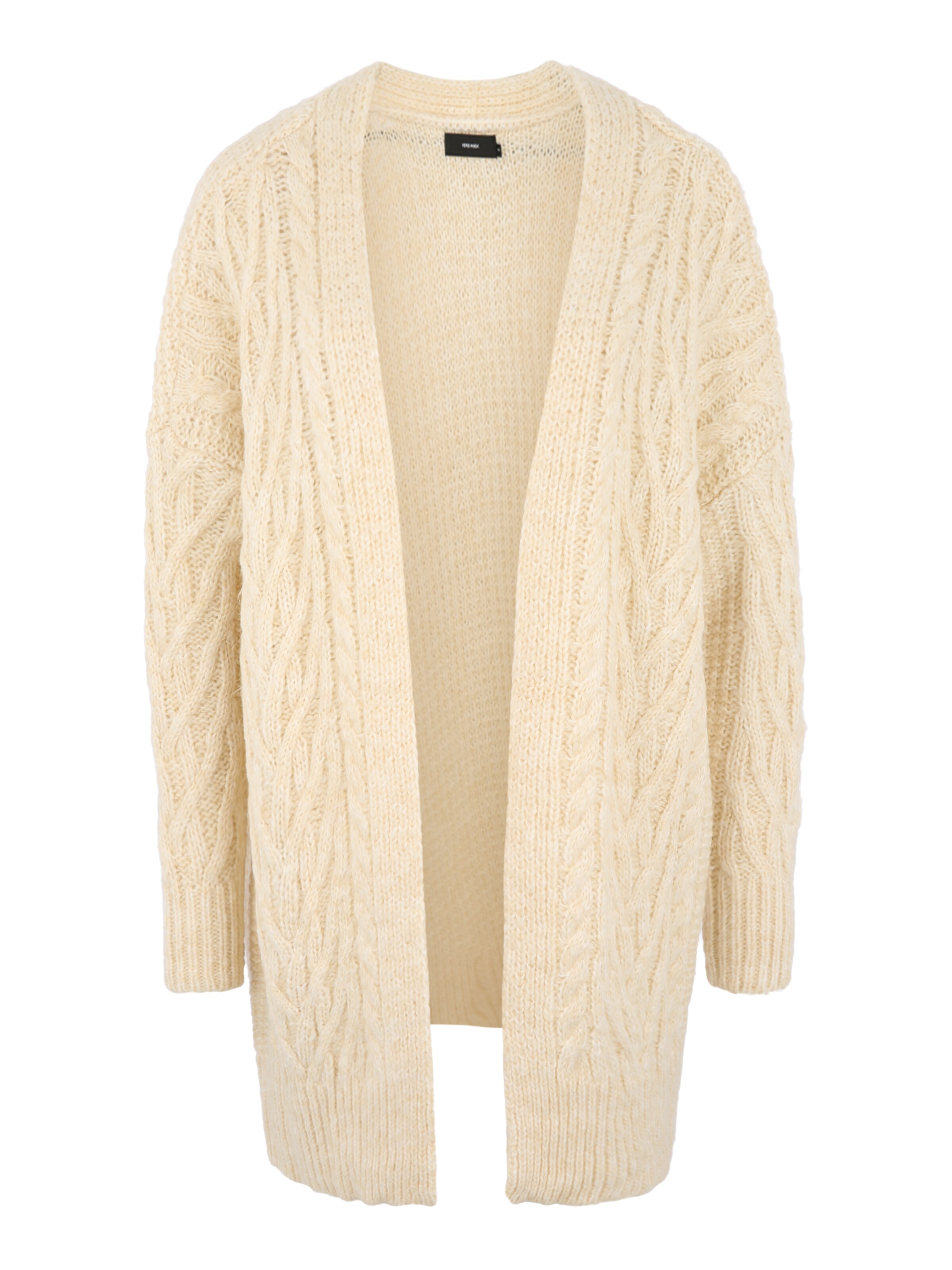 Vero Moda Curve - Gebreid vest 'VMRUVA LS OVERSIZE CARDIGAN CURVE' in de kleur Beige