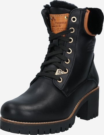 PANAMA JACK Lace-Up Ankle Boots 'Phoebe' in Black: front