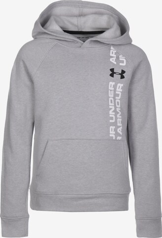 UNDER ARMOUR Sportief sweatshirt 'Rival Wordmark' in Grijs: voorkant