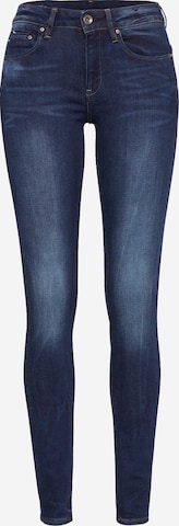 G-Star RAW Skinny Jeans 'Midge Zip' in Blauw: voorkant