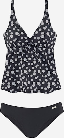 LASCANA T-Shirt Tankini in Schwarz: predná strana