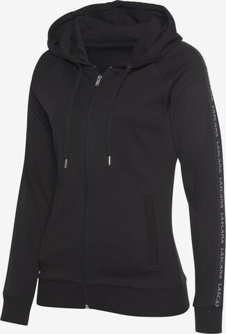 LASCANA ACTIVE Kapuzensweatjacke in Schwarz